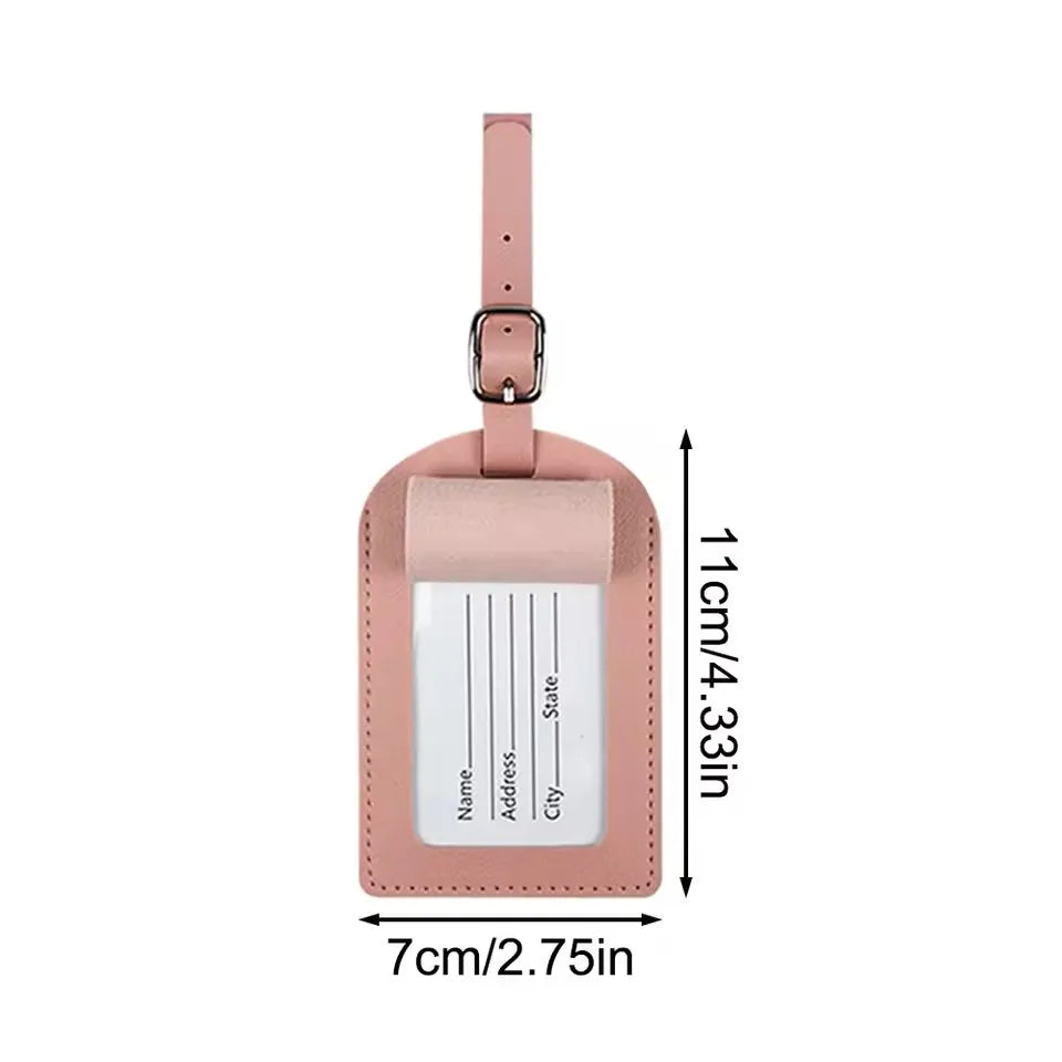 PU Leather Luggage Tag with Passport Cover – 4 Colors
