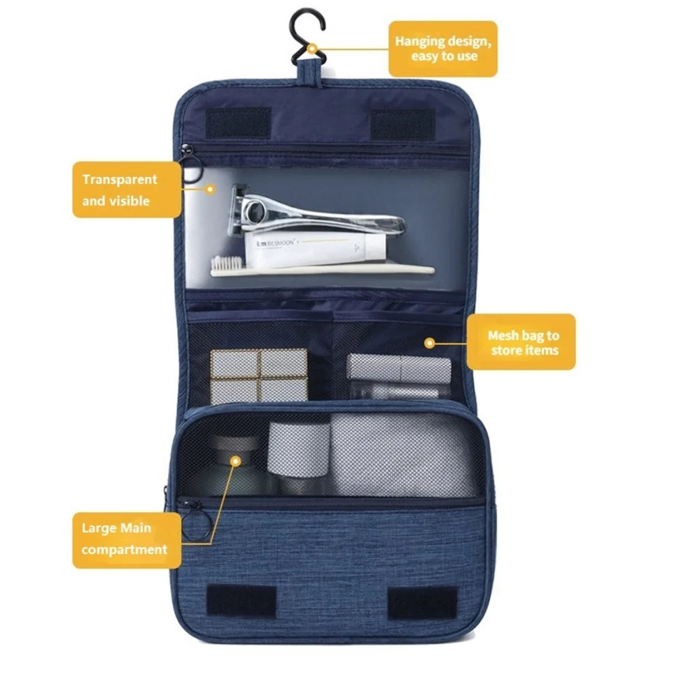Hanging Toiletry Bag – Waterproof Travel Washbag with Hook