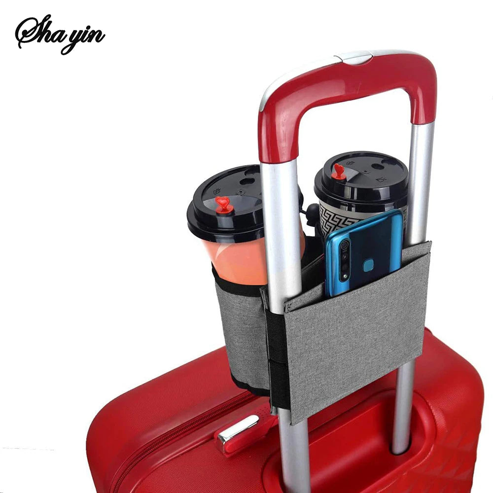 Travel Luggage Cup Holder – Hands-Free Drink Holder for Suitcase Handles