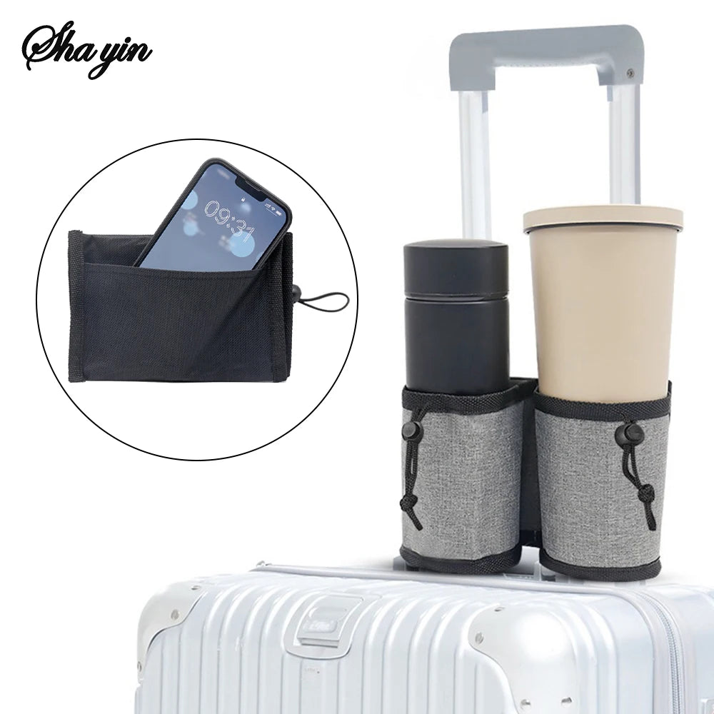 Travel Luggage Cup Holder – Hands-Free Drink Holder for Suitcase Handles