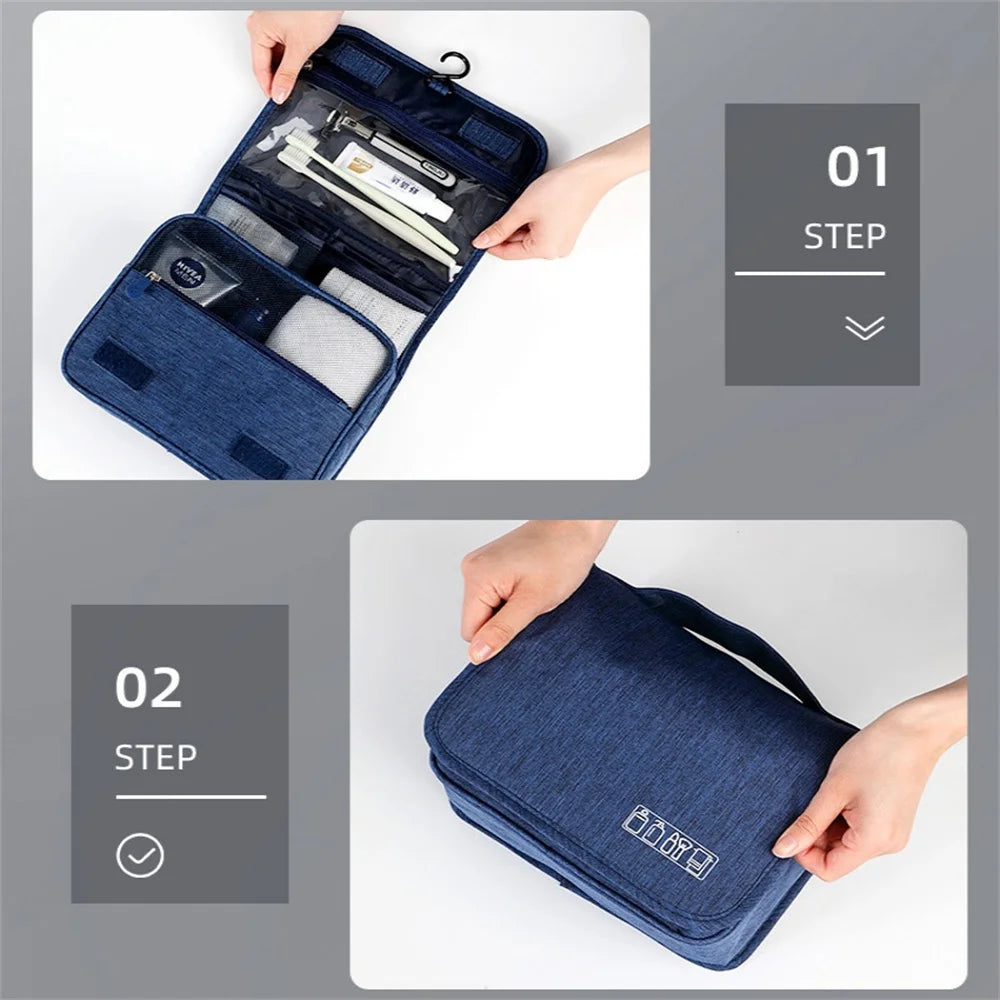 Hanging Toiletry Bag – Waterproof Travel Washbag with Hook